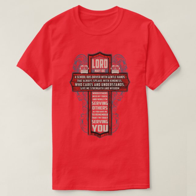 Drivrutin för Kind School Buss T Shirt (Design framsida)