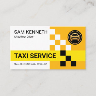 Drivrutin för kontrollrutor för Retro Gult Taxi Visitkort