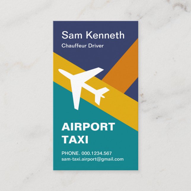 Drivrutin för Kreativ Airplane Runway Airport Taxi Visitkort (Framsida)