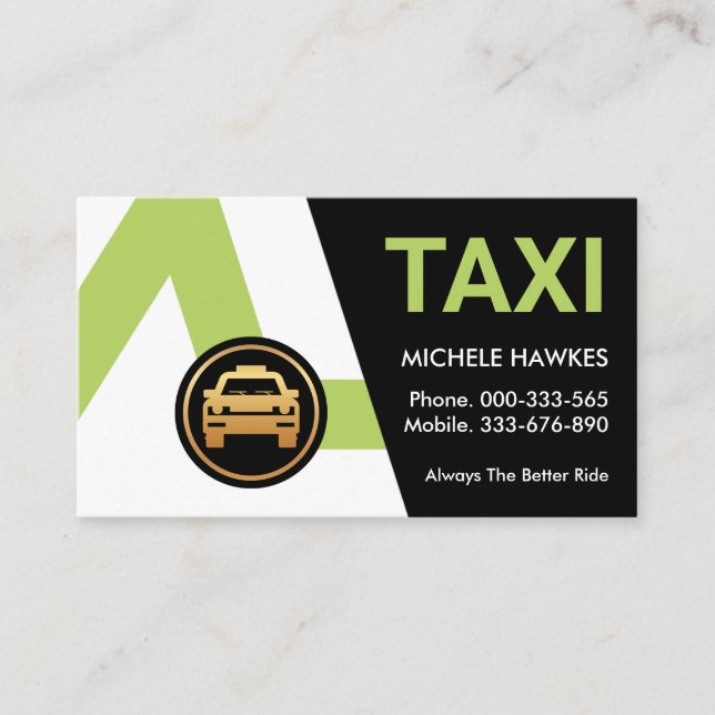 Drivrutin för Kreativ Grönt Taxi Routes Cab Visitkort (Framsida)