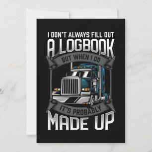 Drivrutin för Lastbil i felfri Trucker-loggbok Julkort