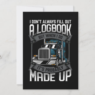 Drivrutin för Lastbil i felfri Trucker-loggbok Julkort