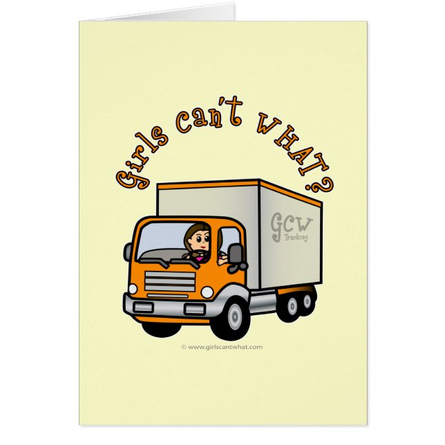 Drivrutin för lätt kvinnlig Lastbil Hälsningskort (Framsidan)