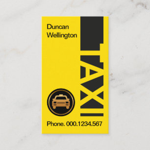 Drivrutin för Lodrät TAXI-signal Bright Gult Tax Visitkort