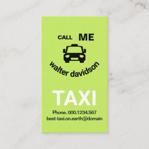 Drivrutin för Lycklig-Grönt-lindning för Taxi-A Visitkort