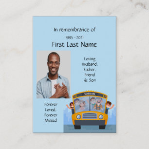 Drivrutin för Memorial Photo Prayer School Buss Visitkort