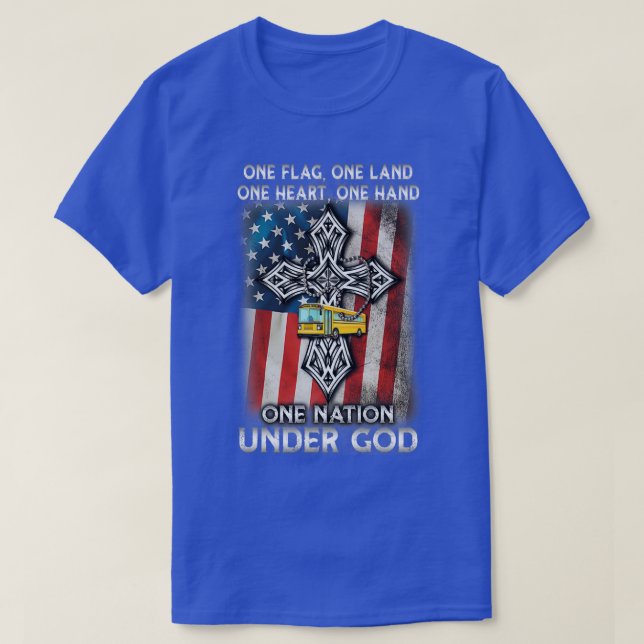 Drivrutin för Patriotic School Buss T Shirt (Design framsida)