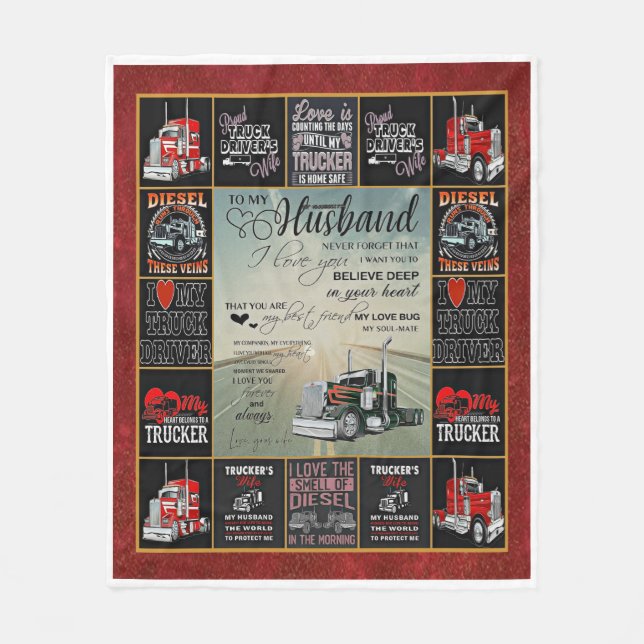 Drivrutin för personlig Trucker till mitt Make Fleecefilt (Framsidan)