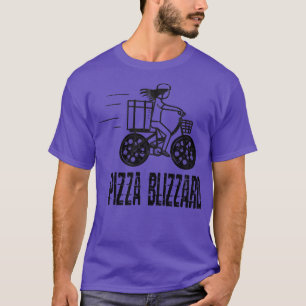 Drivrutin för Pizza Snöstorm Bike Courier T Shirt