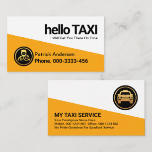 Drivrutin för professionell Gult Triangle Cabbie Visitkort