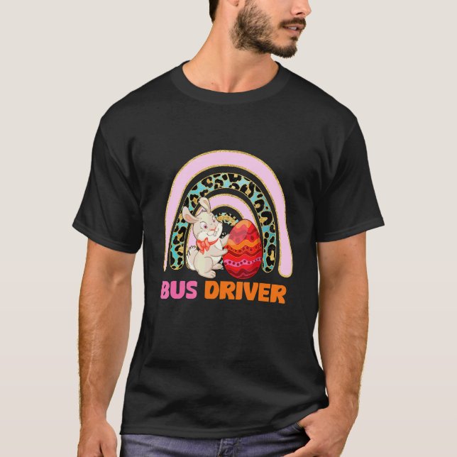 Drivrutin för Rainbow Påskhare Buss T Shirt (Framsida)
