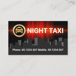 Drivrutin för Red Pulse Night City Silhouette Cab Visitkort