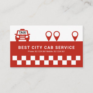 Drivrutin för Red Taxi-platsikoner i hytten för Visitkort
