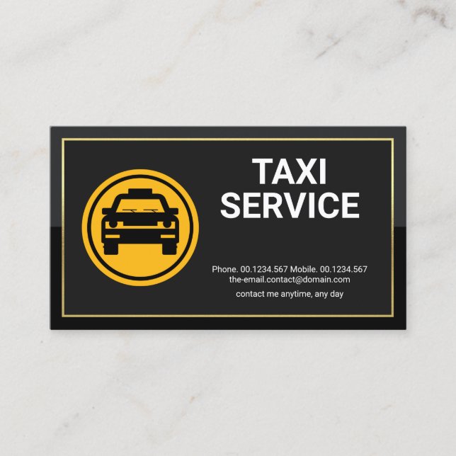 Drivrutin för rektangulär ikon för Ram Gult Taxi i Visitkort (Framsida)