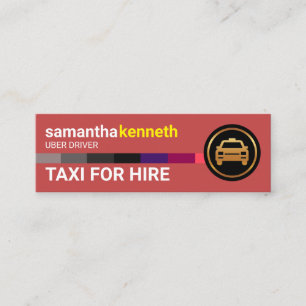 Drivrutin för Rosa i Taxi, färgad Taxi-väg, Ran Mini Visitkort