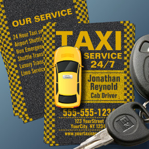 Drivrutin för Service Cab för gult Taxi Visitkort
