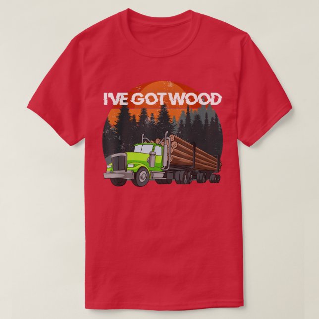 Drivrutin för skogsavverkning i Lumberjack Lastbil T Shirt (Design framsida)