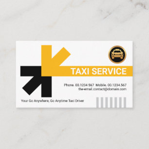 Drivrutin för snyggt Gult Taxi Travel Routes Taxi Visitkort