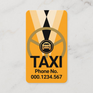 Drivrutin för snyggt Gult Taxi Visitkort