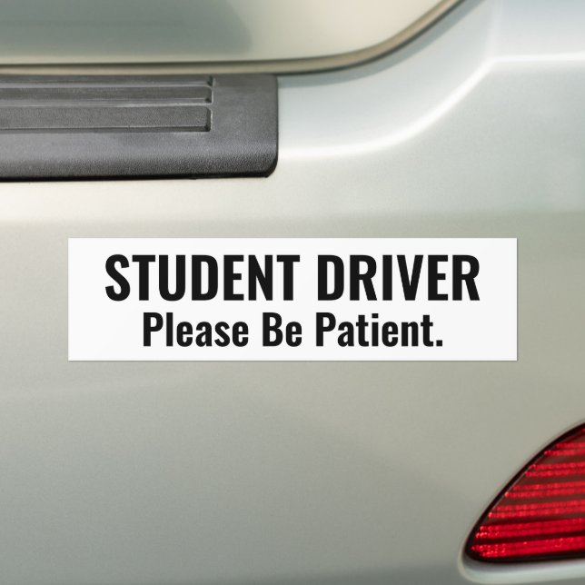 Drivrutin för Student: Var tålig Bildekal (På Bil)
