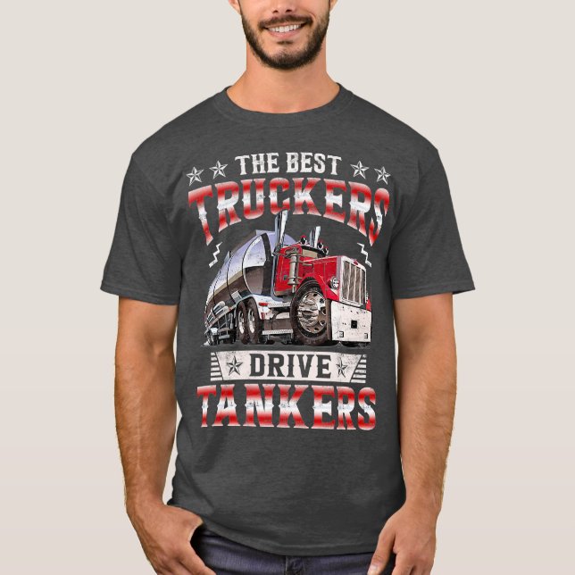 Drivrutin för Tanker Gas Lastbil Tank  Bästa T Shirt (Framsida)