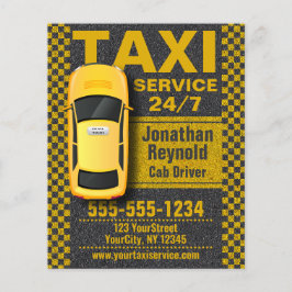 Drivrutin för Taxi Service Business Cab gult Flygblad