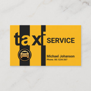 Drivrutin för Taxi Silhouette-hytten med låg Gul Visitkort