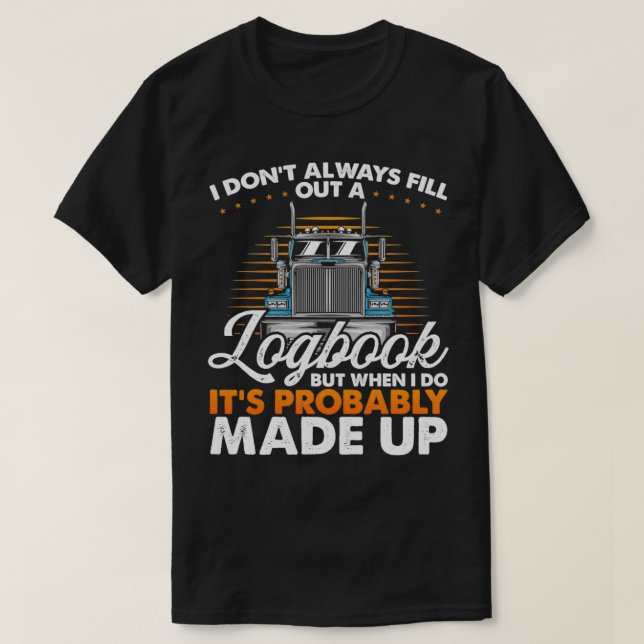 Drivrutin för Trucker-loggbok för Lastbil T Shirt (Design framsida)