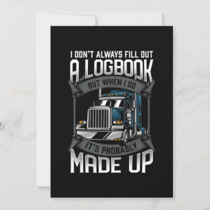Drivrutin för tunn Trucker-loggbok Lastbil Inbjudningar