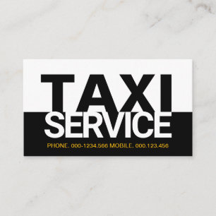 Drivrutin för White Black Taxi Service Lagrar des Visitkort
