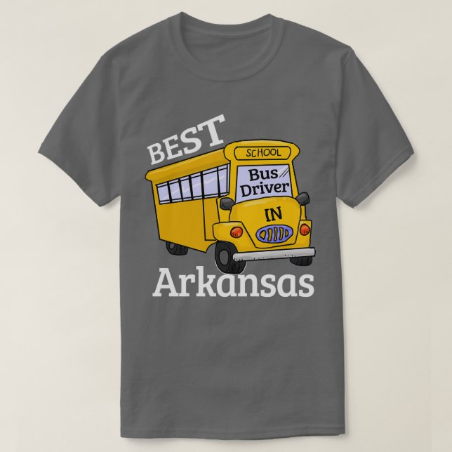 Drivrutinen Arkansas Best School Buss T Shirt (Design framsida)