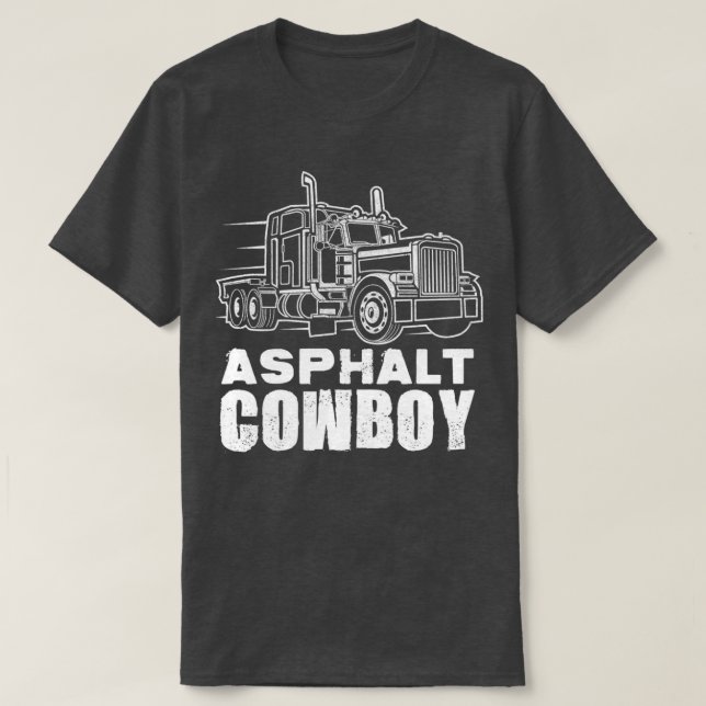 Drivrutinen Asphalt Cowboy Lastbil T Shirt (Design framsida)