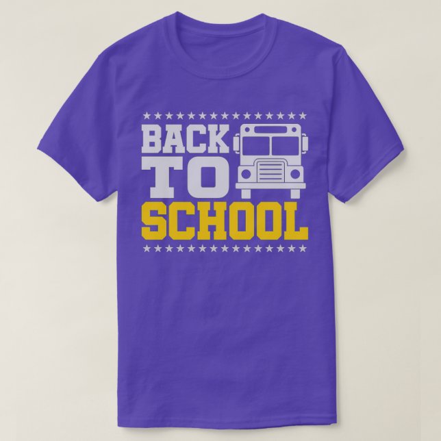 Drivrutinen Back to school Gult Buss T Shirt (Design framsida)