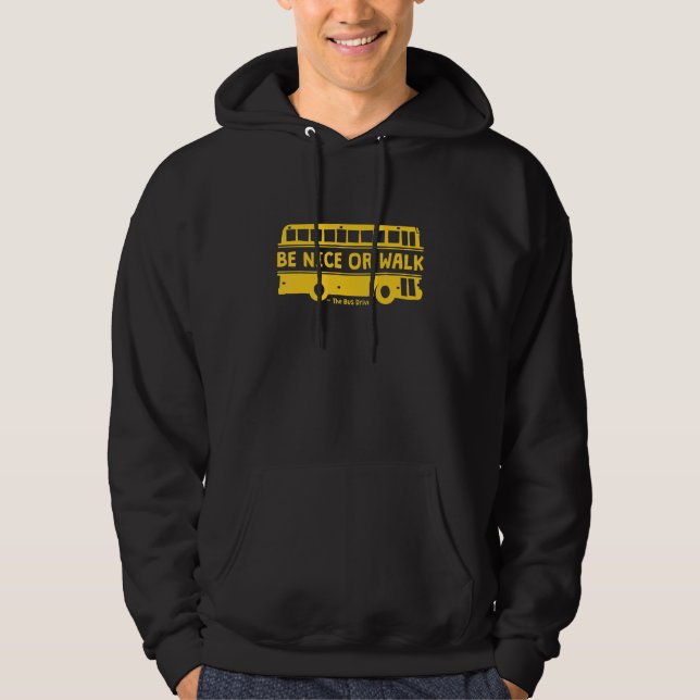 Drivrutinen Be eller Walk School Buss Hoodie (Framsida)