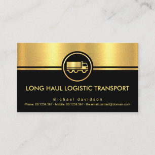 Drivrutinen Black Guld Rand Logistics Transport Visitkort