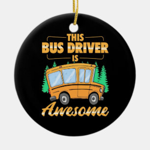 Drivrutinen Buss är Fantastisk Julgransprydnad Keramik