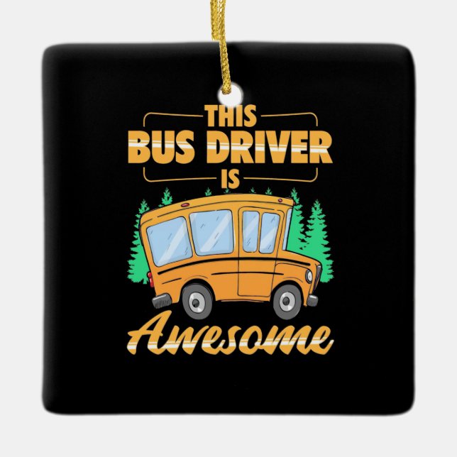 Drivrutinen Buss är Fantastisk Julgransprydnad Keramik (Framsida)