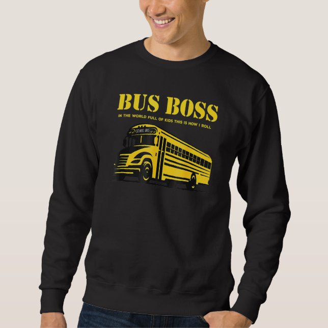 Drivrutinen Buss Chef Back to school för drivrutin Lång Ärmad Tröja (Framsida)