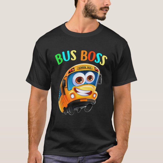 Drivrutinen Buss Chef Funny Gult School Buss T Shirt (Framsida)