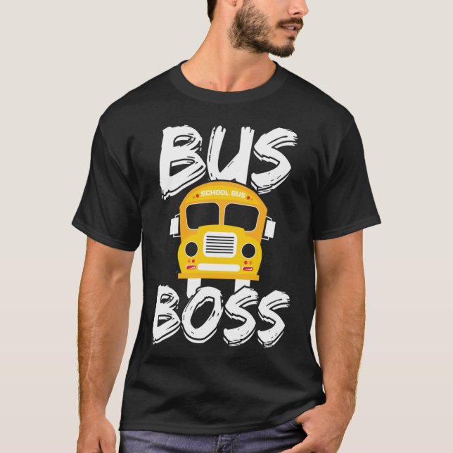 Drivrutinen Buss Chef Funny School Buss T Shirt (Framsida)