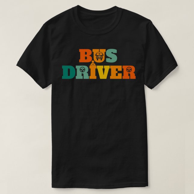 Drivrutinen Buss för chauffören i Buss T Shirt (Design framsida)