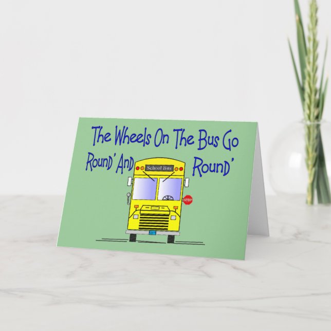 Drivrutinen buss "Hjul vid Buss" Kort (Framsida)