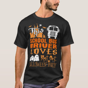 Drivrutinen Buss Kärlek okt Halloween fest T Shirt
