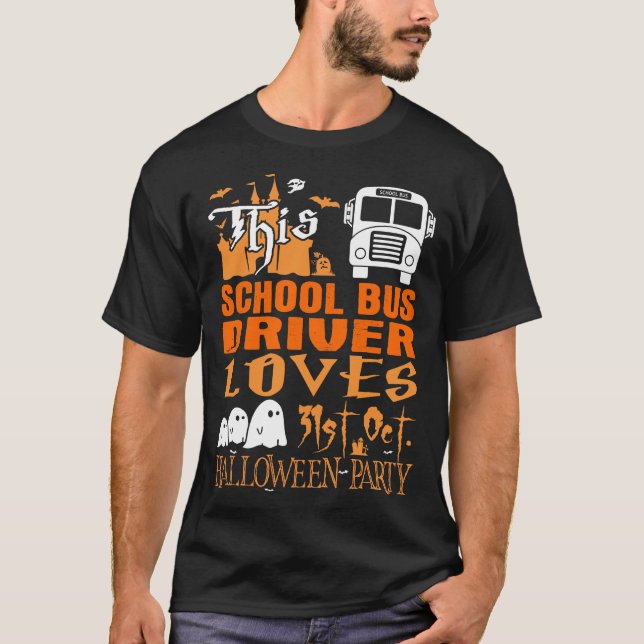 Drivrutinen Buss Kärlek okt Halloween fest T Shirt (Framsida)