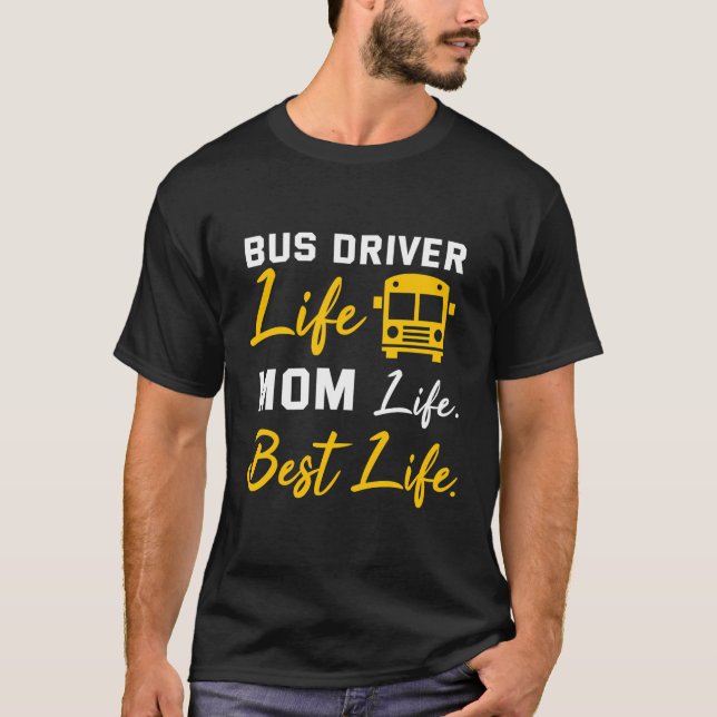 Drivrutinen Buss Mamma Shirt Funny School Buss - F T Shirt (Framsida)