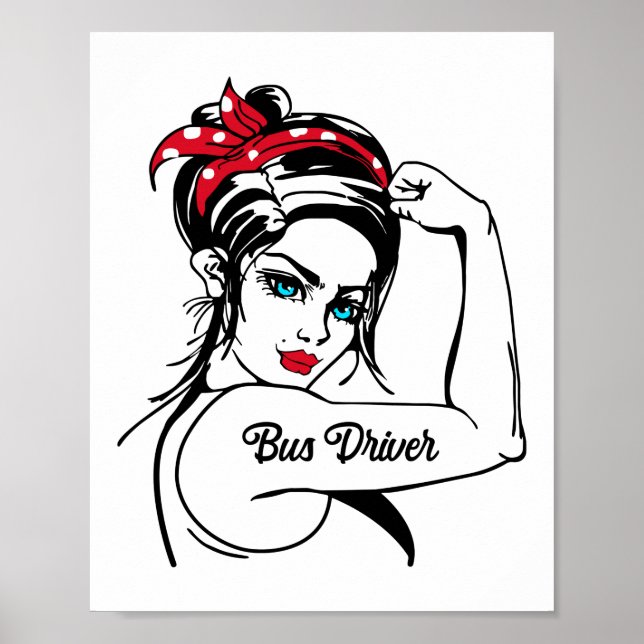 Drivrutinen buss Rosie, Riveter Pin Up Poster (Framsidan)