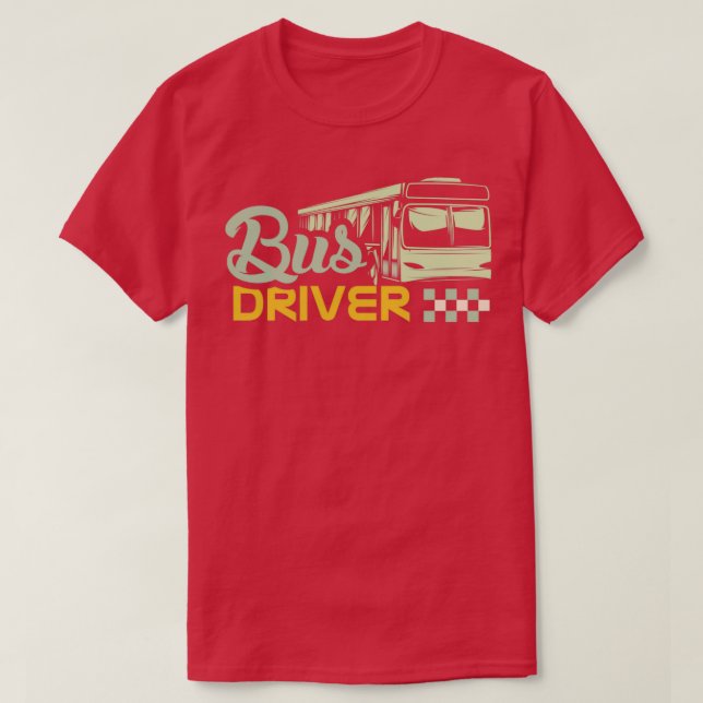 Drivrutinen Buss säger 14 T Shirt (Design framsida)