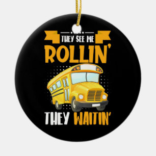 Drivrutinen Buss Se mig Rollin Julgransprydnad Keramik