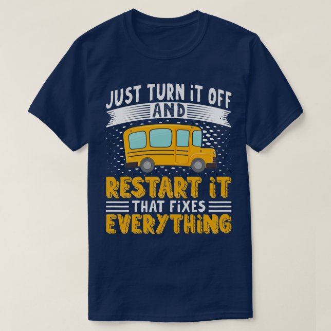Drivrutinen Buss stänger av den och startar om den T Shirt (Design framsida)