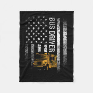 Drivrutinen buss USA Flagga Funny Buss Driver Gift Fleecefilt